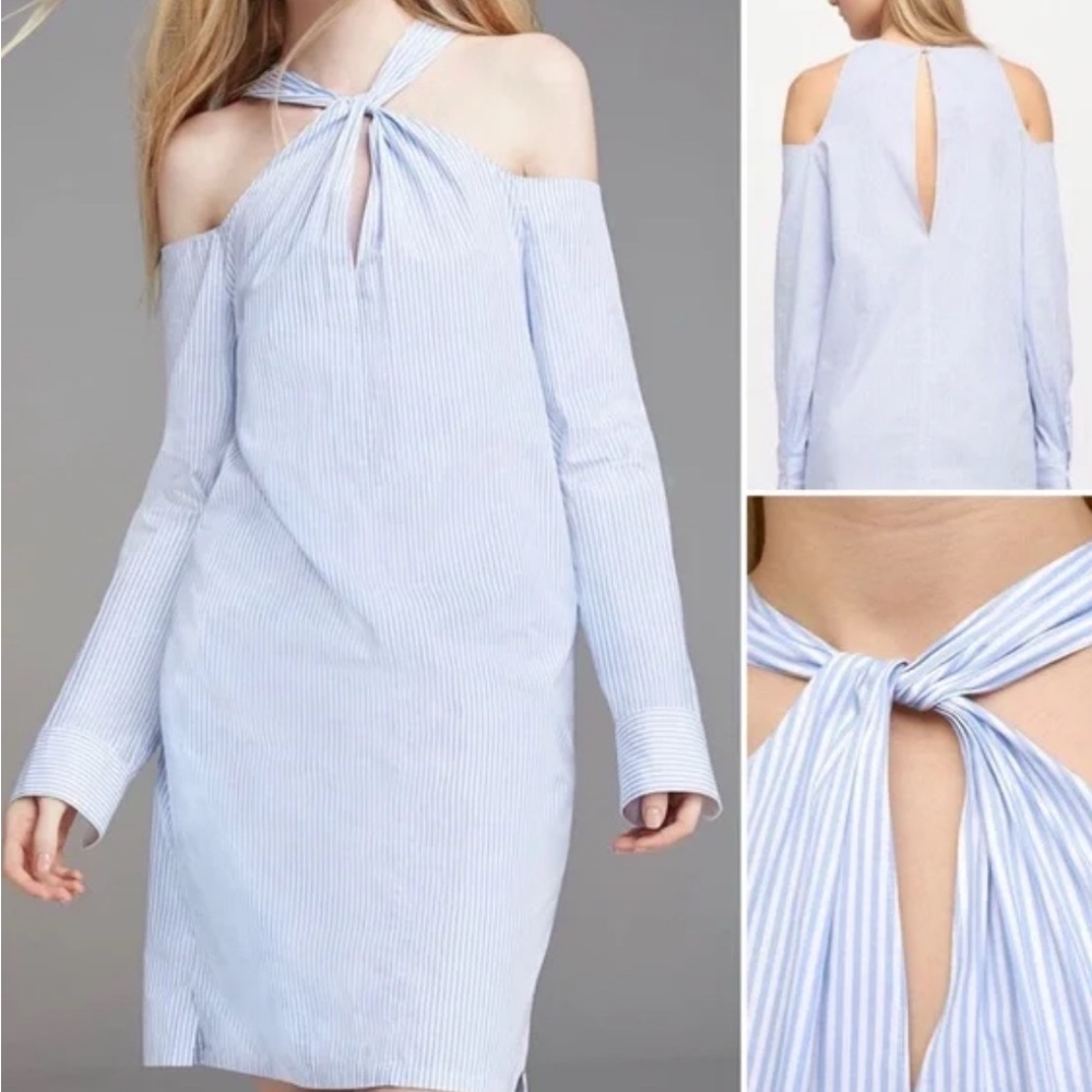 rag & bone Blue and White striped Long Sleeve Dress